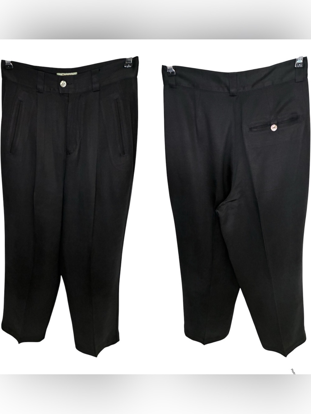 Tommy Bahama Pants Women’s 4 Black 100% Silk Pleated Dress Y2K LIKE NEW!